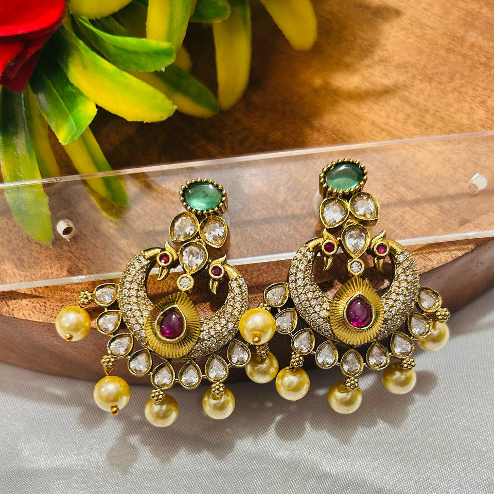 💎 Stone Studded Designer Jumkas