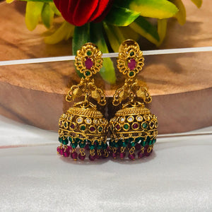 🦚 Peacock Design Jumkas – Traditional beauty