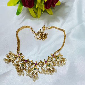 "Elegant White Beads Necklace for a Subtle Glow"