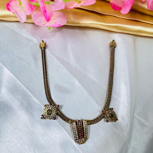 ✨ Divine Venkateswara Small Necklace with Moti