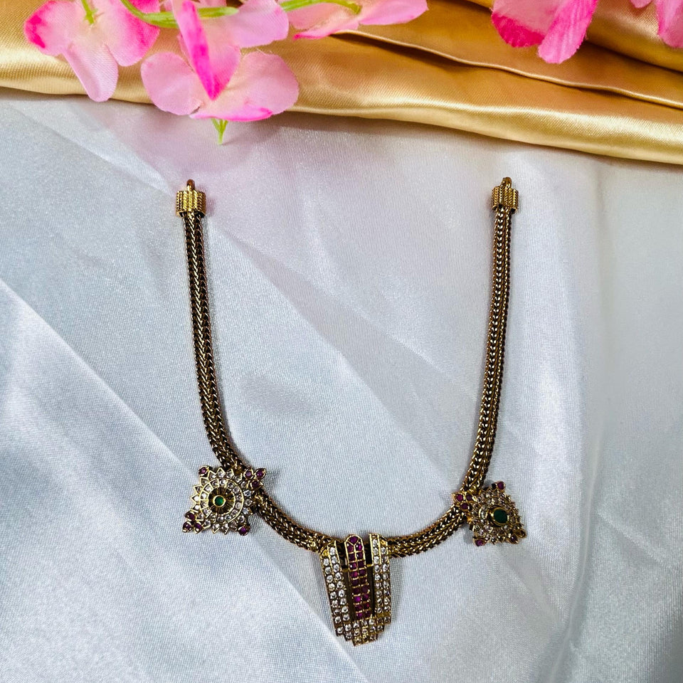 ✨ Divine Venkateswara Small Necklace with Moti