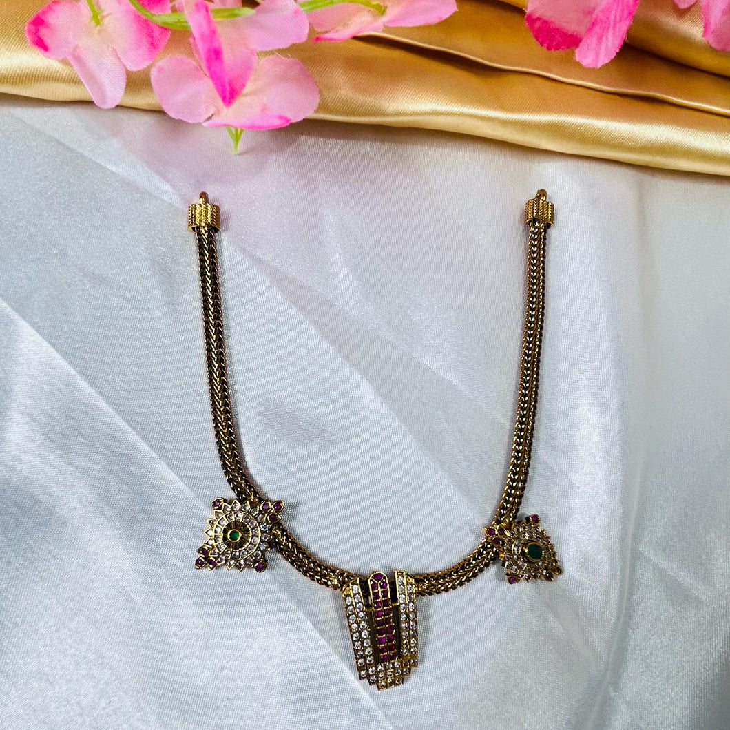 ✨ Divine Venkateswara Small Necklace with Moti