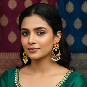 🌙 Moon-Inspired Chandwala Jumkas – Timeless Craft in Gold Finish