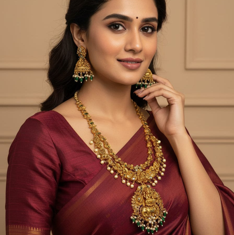 ✨ Long Haram – Elegant One Gram Gold Necklace